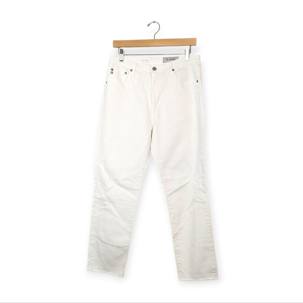 AG Adriano Goldschmied White Isabelle High Rise Straight Crop Jean Size 31